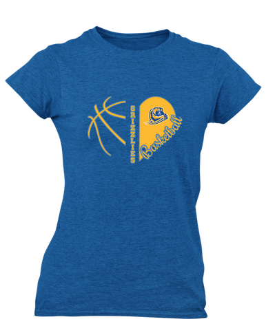 Jefferson Grizzlies Heart Basketball Women's SS T-Shirt