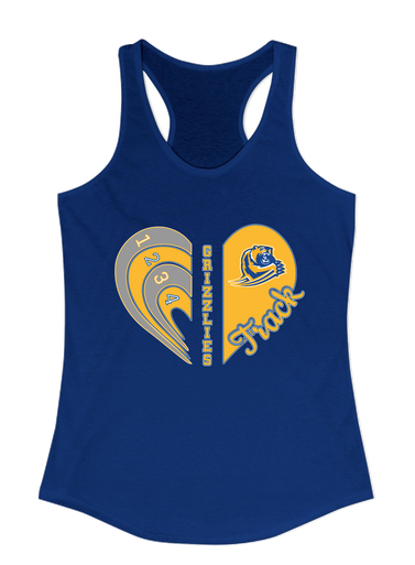 Jefferson Grizzlies Heart Track Women's Tank Top