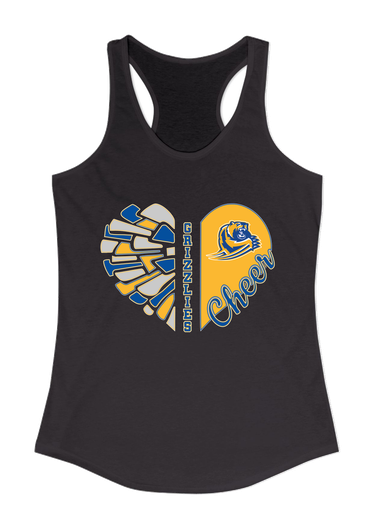 Jefferson Grizzlies Heart Cheer Women's Tank Top