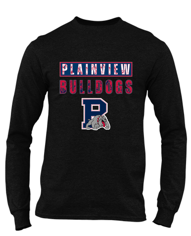 Plainview Bulldogs Mascot #9 Men's LS T-Shirt
