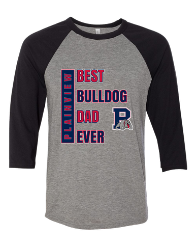 Plainview Bulldogs Best Bulldog Dad Men's Baseball T-Shirt