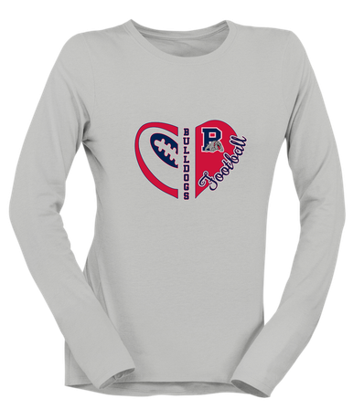 Plainview Bulldogs Heart Football Women's Premium LS T-Shirt