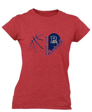 Plainview Bulldogs Heart Basketball Women's SS T-Shirt
