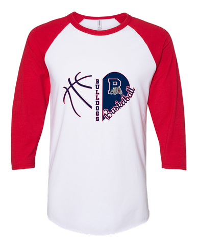 Plainview Bulldogs Heart Basketball Women's Baseball T-Shirt