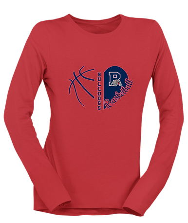 Plainview Bulldogs Heart Basketball Women's Premium LS T-Shirt