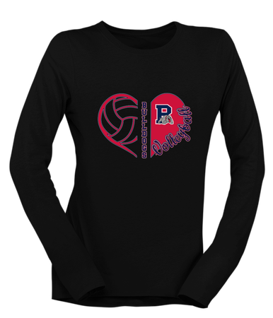 Plainview Bulldogs Heart Volleyball Women's LS T-Shirt