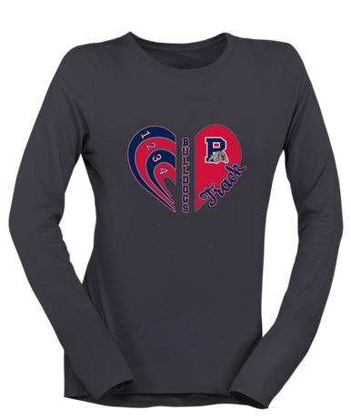 Plainview Bulldogs Heart Track Women's LS T-Shirt