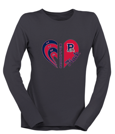 Plainview Bulldogs Heart Track Women's Premium LS T-Shirt