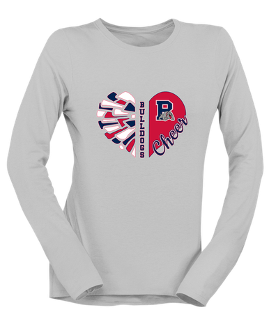 Plainview Bulldogs Heart Cheer Women's LS T-Shirt
