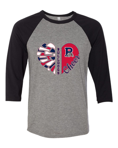 Plainview Bulldogs Heart Cheer Women's Baseball T-Shirt