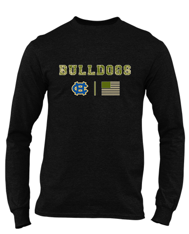 Chapel Hill Bulldogs Camo Flag Men's Premium LS T-Shirt