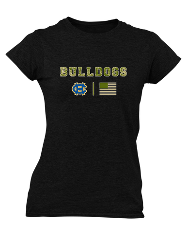 Chapel Hill Bulldogs Camo Flag Women's SS T-Shirt