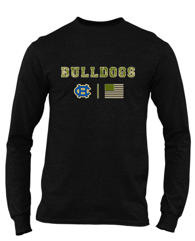 Chapel Hill Bulldogs Camo Flag Men's LS T-Shirt