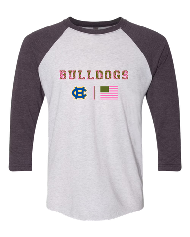 Chapel Hill Bulldogs Pink Camo Flag Women's Baseball T-Shirt