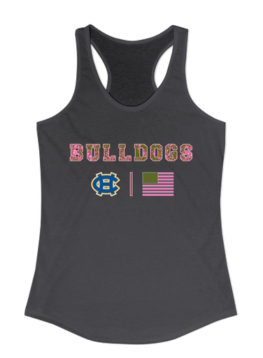 Chapel Hill Bulldogs Pink Camo Flag Women's Tank Top