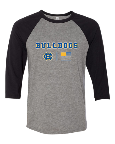 Chapel Hill Bulldogs Team Colors Flag Women's Baseball T-Shirt