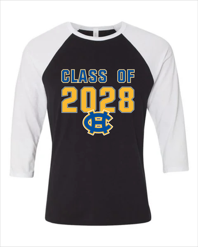 Chapel Hill Bulldogs Class of 2028 Men's Baseball T-Shirt