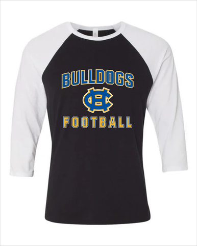 Chapel Hill Bulldogs Football #1 Women's Baseball T-Shirt