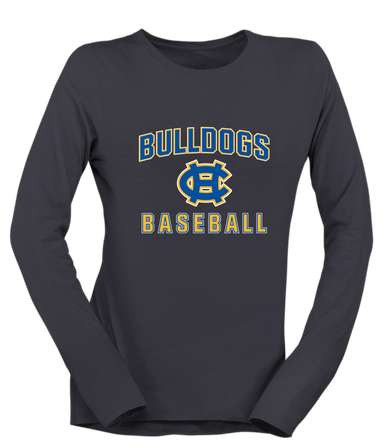 Chapel Hill Bulldogs Baseball #1 Women's Premium LS T-Shirt