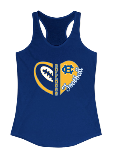 Chapel Hill Bulldogs Heart Football Women's Tank Top