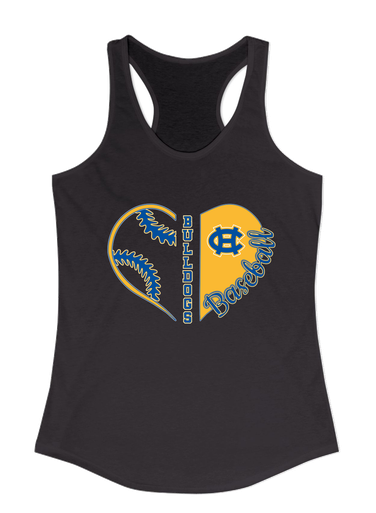Chapel Hill Bulldogs Heart Baseball Women's Tank Top