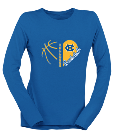 Chapel Hill Bulldogs Heart Basketball Women's LS T-Shirt