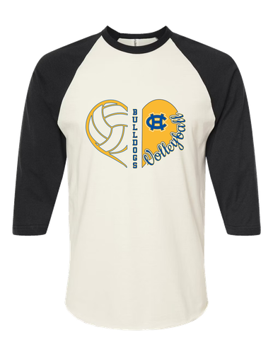 Chapel Hill Bulldogs Heart Volleyball Women's Baseball T-Shirt