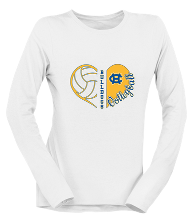 Chapel Hill Bulldogs Heart Volleyball Women's Premium LS T-Shirt