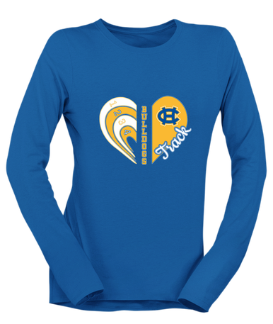 Chapel Hill Bulldogs Heart Track Women's Premium LS T-Shirt