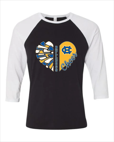 Chapel Hill Bulldogs Heart Cheer Women's Baseball T-Shirt