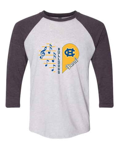 Chapel Hill Bulldogs Heart Band Women's Baseball T-Shirt