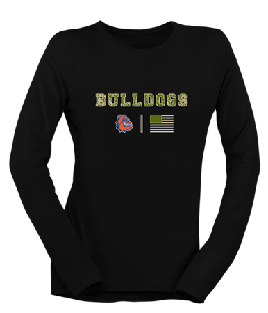 Nottingham Bulldogs Camo Flag Women's Premium LS T-Shirt