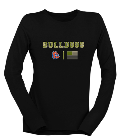 Nottingham Bulldogs Camo Flag Women's LS T-Shirt