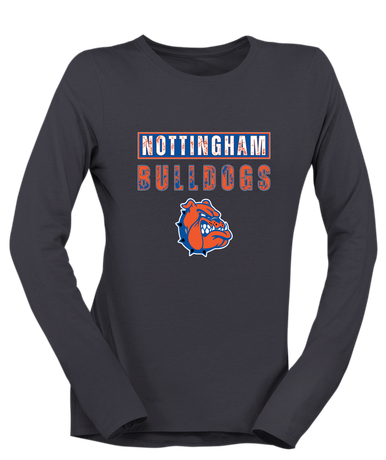 Nottingham Bulldogs Mascot #9 Women's LS T-Shirt