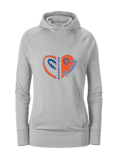 Nottingham Bulldogs Heart Football Women's Hoodie