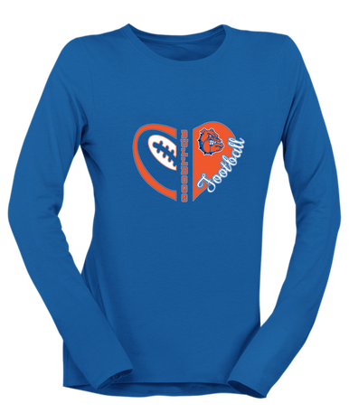 Nottingham Bulldogs Heart Football Women's Premium LS T-Shirt