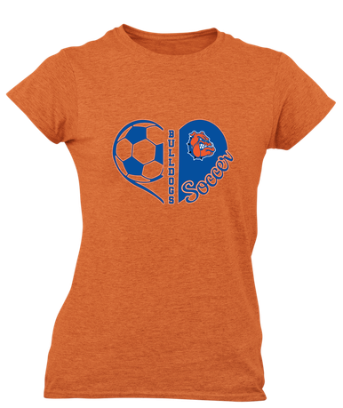 Nottingham Bulldogs Heart Soccer Women's SS T-Shirt