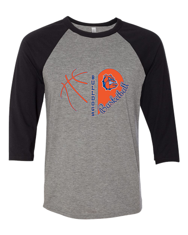 Nottingham Bulldogs Heart Basketball Women's Baseball T-Shirt
