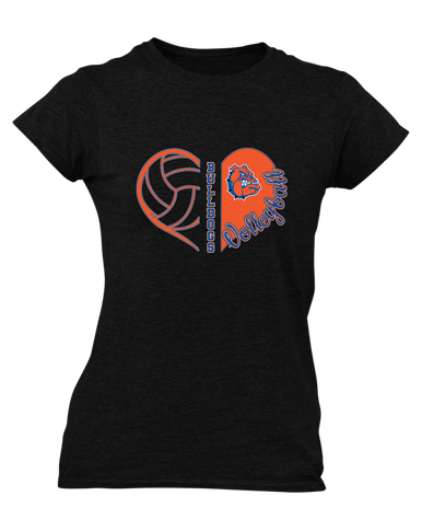 Nottingham Bulldogs Heart Volleyball Women's Premium SS T-Shirt