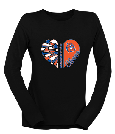 Nottingham Bulldogs Heart Cheer Women's LS T-Shirt