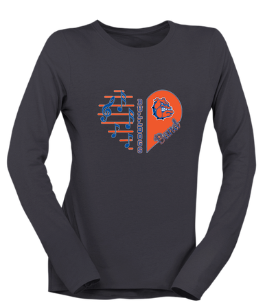 Nottingham Bulldogs Heart Band Women's Premium LS T-Shirt