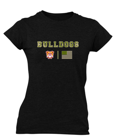 Highland Bulldogs Camo Flag Women's Premium SS T-Shirt
