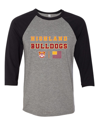 Highland Bulldogs Spirit Flag Men's Baseball T-Shirt