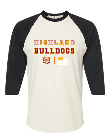 Highland Bulldogs Spirit Flag Women's Baseball T-Shirt