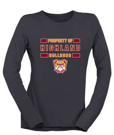 Highland Bulldogs Property Of Women's LS T-Shirt