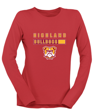 Highland Bulldogs Mascot #7 Women's LS T-Shirt