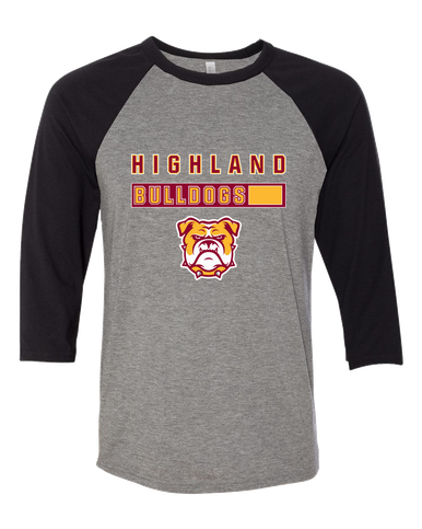 Highland Bulldogs Mascot #7 Women's Baseball T-Shirt