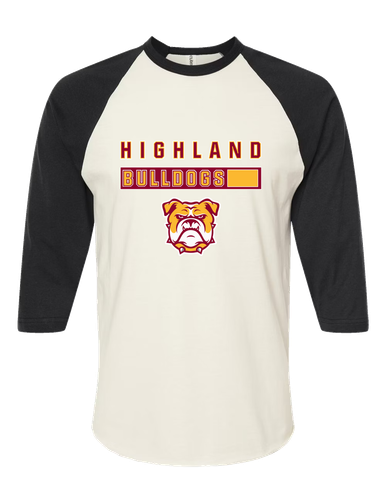 Highland Bulldogs Mascot #7 Men's Baseball T-Shirt