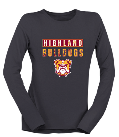 Highland Bulldogs Mascot #9 Women's Premium LS T-Shirt