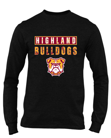 Highland Bulldogs Mascot #9 Men's LS T-Shirt